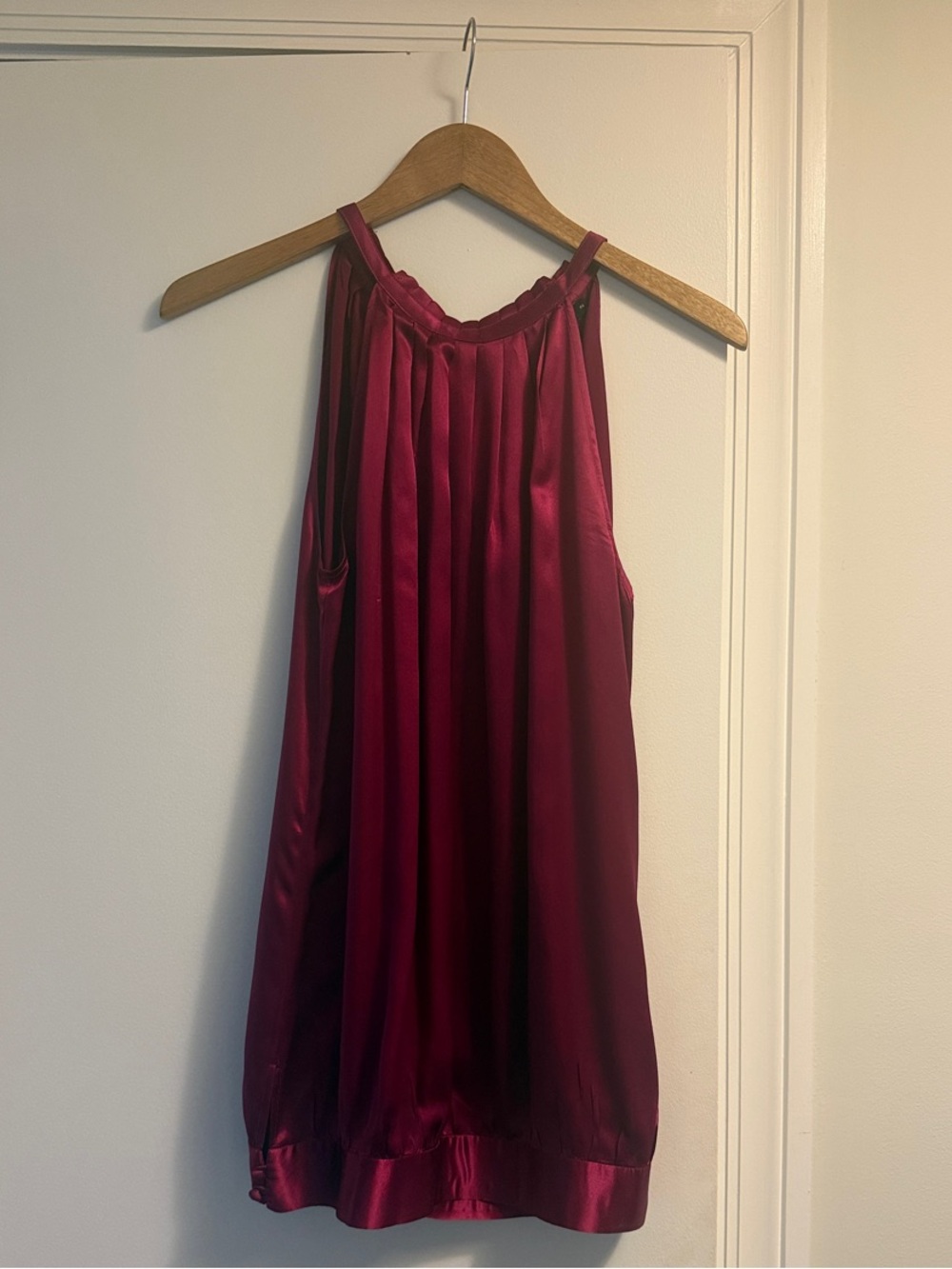 Ted Baker Silk Halter Neck Sleeveless Top in Fuchsia
